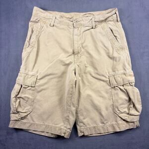 Tommy Bahama Cargo Shorts Men's 36 Beige Silk Cotton Blend Relax Lightweight
